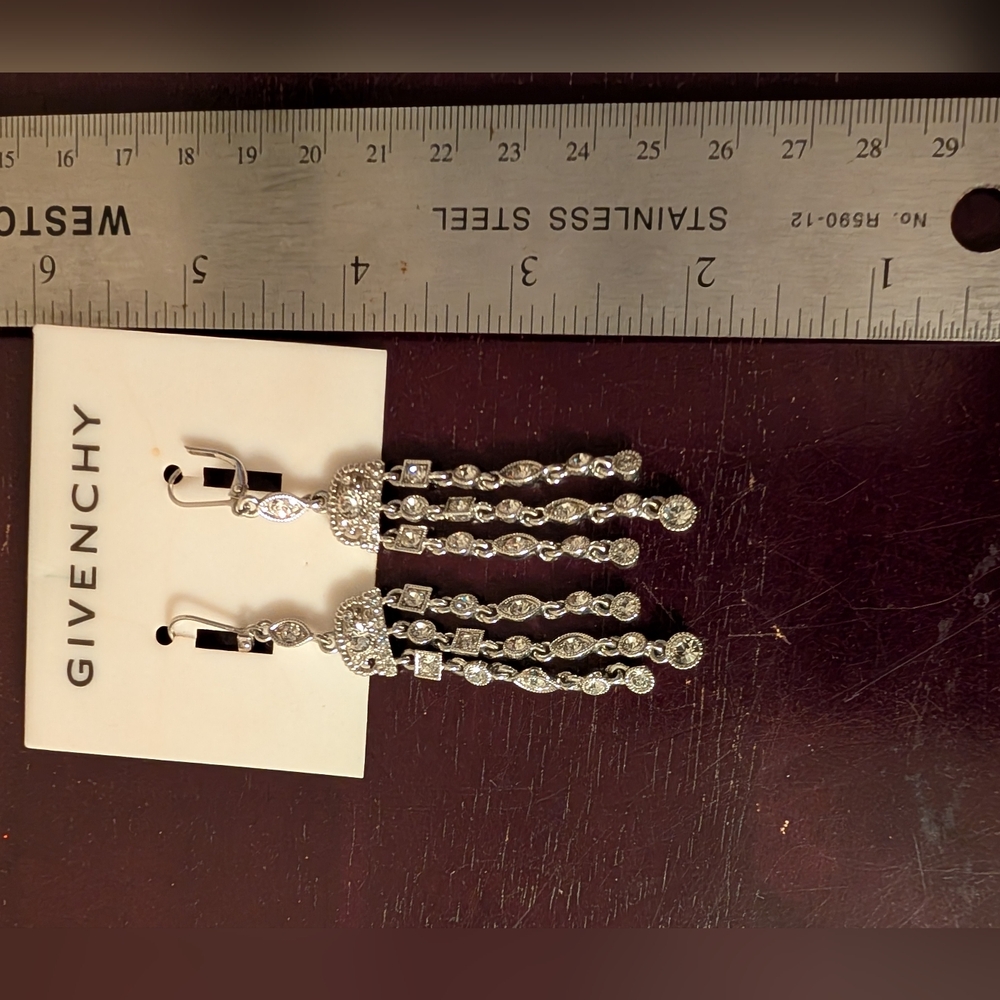 New Givenchy Sparkling Crystal Chandelier Earrings - Picture 6 of 8